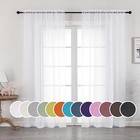 Sheer Curtains 84 Inches Long 2 Panels Set For 42 w X 84 l  pack Of 2  White