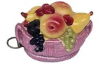 Vintage Celluloid Figural Tape Measure Basket Of Fruit 