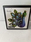 Vintage Pier 1 Brass Peacock Figurine Jeweled Rhinestone Collectible Sasha