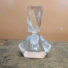 Antique Glass Perfume Bottle With Stopper Vintage Art Deco Decor Cut Crystal   
