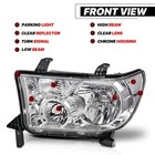M-auto Chrome Headlights Assembly Compatible With 07-13 Toyota Tundra  08-17    