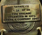 John Deere Engine Works Waterloo Employee Fire Brigade 1990 Belt Buckle 15 Years