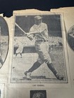 Lou Gehrig Baseball Newspaper Clippings New York Yankees Vintage Hof
