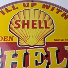 Vintage Shell Golden Gasoline Sign - Gas Pump Station Porcelain Advertising Sign