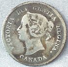 1875-h Canada 5 Cents Silver Coin Large Date Victoria