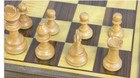 Vintage Wooden Chess Board Game Set Folding Storage Box Hand Carved Pieces Mcm