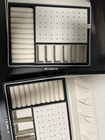 Black Faux Leather Lined Rectangle Jewelry Box For Rings   Earrings 25  Pcs