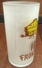 Frontier Town Frosted Souvenir Drinking Glass Lake George New York Vintage 60s