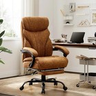 Pu Swivel Office Desk Chair W  Adjustable Footrest Executive Gaming Chair 500lbs