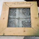 Antique Art Nouveau Tin Ceiling Tile 12x12 Green  Metal Mounted Lori Daniels