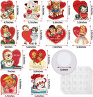     48pcs Vintage Valentine s Day Cutout  Retro Valentine s Day Heart Cutout Bulle