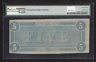 1864 T-69  5 Confederate States Of America - Pmg 63 Epq