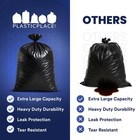 Plasticplace 95-96 Gallon Trash Bags  Black  1 5 Mil   25 Count