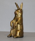 Antique Cast Iron Sitting On Hind Legs Rabbit Coin Still Bank     Great Original P