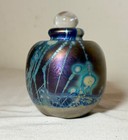 Vintage Robert Eickholt Hand Blown Studio Art Glass Iridescent Perfume Bottle