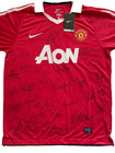 2010-2011 Manchester United Squad Team Signed Autographed Red Home Jersey W coa