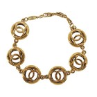 Chanel Cc Logos Used Bracelet Gold Plated France 1983 Vintage Authentic  ah699 S
