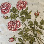 Vintage Handkerchief Hankie Pink Roses Floral White Romantic Crafts 