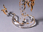 Naga Dragon Figurine Hand Blown Art Clear Glass Gild 4 85 Inch - Gift Decor