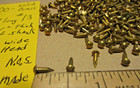 100--vintage 1 4  X  13  Solid Brass Brad Nails  Round Dome Head Escutcheon Pins