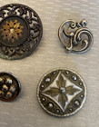 Antique Victorian Mixed Metal Buttons Lot 6 Riveted Cut Steel Lacy Pierced 1 25 