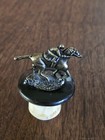 Blanton   s Bourbon Whiskey Cork Bottle Stopper Race Horse Jockey Letter    l   