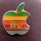 Vintage Rare Apple Lle Computer Rainbow Enamel Logo lapel Pin