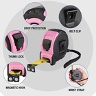 Workpro 25ft Pink Magnetic Tape Measure Retractable Measuring Tape 1 8 Fractions