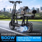 Eilleo Electric Scooter W  Seat 48v For Adult  750w Max Motor 17 4mph 20 Miles