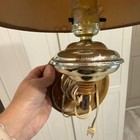 Vtg Mid Century Modern Americana Wall Sconce Liberty Bell 1776 Wood Brass Lamp