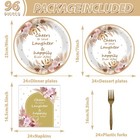 New Obusatt Boho Bridal Shower Party Supplies 96pcs Floral Wedding Paper Plates