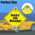 Baby On Board Sign For Car     Dual Suction Cup Safety Sign For Vehicle Window