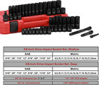 48 Piece  3 8 Drive Impact Socket Set standard Sae   Metric  6 Point New
