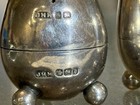 Antique Victorian Solid Sterling Silver Egg Salt   Pepper Shakers Sheffield 1899