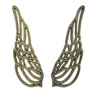 Antique Gold Cast Iron Set Of Angel Wings Wall Sculpture Rustic Home Decor Art