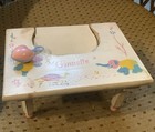 Vintage 1950   s Vogue Ginnette Doll Wooden High Chair Table And Rattle