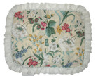 1 New Vtg Crown Crafts Plantation Standard Pillow Sham Floral W Lace Ruffle Nwop