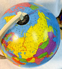 Vintage Ohio Art Co Tin Litho World Globe Zodiac Constellation Base D174