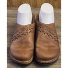 Klogs Syracuse Leather Platform Clogs Womens Size 7 5 Brown