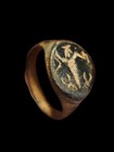 Ancient Bronze Ring Genuine Roman Byzantine Ornamented Collectible Dark Patina