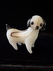 Chinese Black White Glass Vintage Art Deco Oriental Antique Dog Figurine