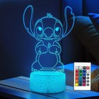 3d Led Night Light  16 Colors  Remote Control  Kids Room Decor  Christmas Gift