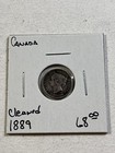 1889 Canada 5 Cents Small Silver Coin Cleaned 