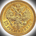 Gold Coin 6 Macro Plated Ruble Head Nikolaos Russia Empire