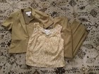 Vintage Sag Harbor 3-piece Pant Suit Set In Classic Tan khaki Size 8