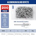 Workpro 200pc Aluminum Blind Rivets Steel Mandrel 1 4 x1 2  Pop Rivet Assortment