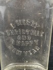 Antique Packham Bros Baltimore Glass Whiskey Flask Merry Christmas Happy New Yr