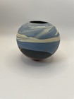Australian Art Pottery Vase Desert With Clouds Vintage