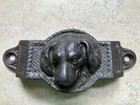 Antique Cast Iron Bin Pulls With Dogs Face Drawer Cabinet Pull Handle Hardware