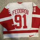 Vintage 90s Nike Detroit Red Wings Sergei Fedorov Nhl Hockey Jersey Sz Xl 52